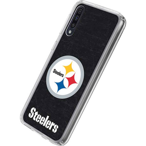 NFL Pittsburgh Steelers Distressed Galaxy A50 Clear Case